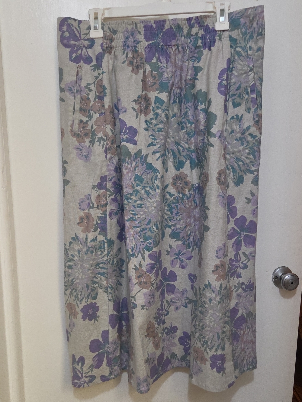 Women's Floral Midi Skirt - Lavender Multi